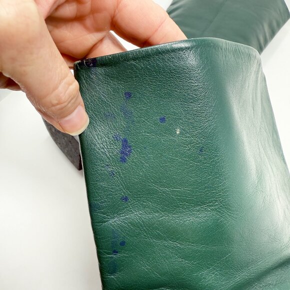 Vintage Dark Green Leather Flat Boots Women's Size 9-10 Pull On Made in Uruguay - Picture 9 of 10